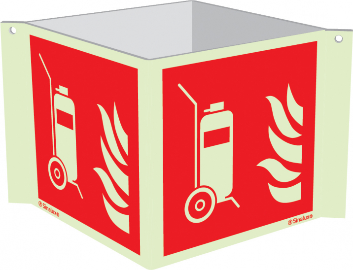 Sinal panorâmico de acordo com a norma NP EN ISO 7010, Extintor móvel