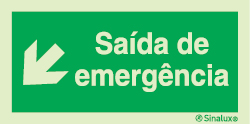 Sinal de Saída de emergência descer à esquerda