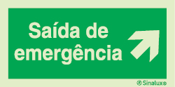 Sinal de Saída de emergência subir à direita