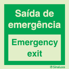 Sinal de Saída de emergência | Emergency exit