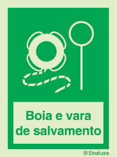 Sinal de Boia e vara de salvamento