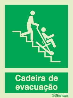 Sinal de cadeira de evacuação