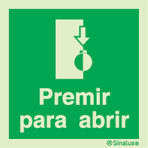 Sinal de premir para abrir