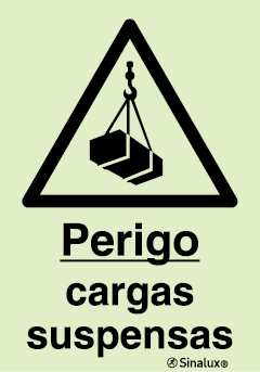 Sinal de perigo, cargas suspensas