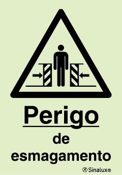 Sinal de perigo de esmagamento