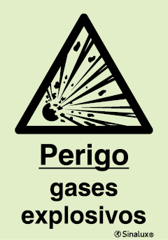 Sinal de perigo, gases explosivos