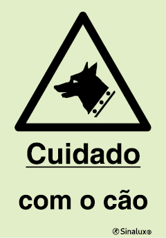 Sinal de perigo, cuidado com o cão