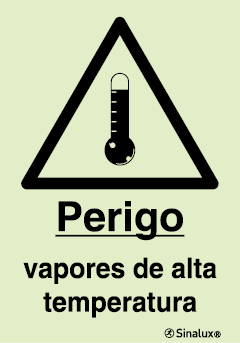 Sinal de perigo, vapores de alta temperatura