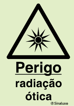 Sinal de perigo, radiação ótica