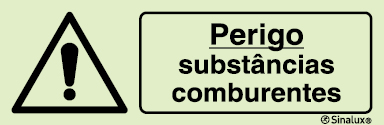 Sinal de advertência, perigo substâncias comburentes
