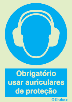 Sinal de obrigação, auriculares de proteção