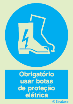 Sinal de obrigação, botas de proteção elétrica