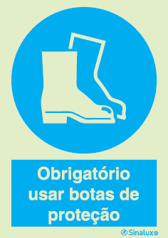 Sinal de obrigação, botas de proteção