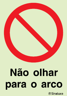 Sinal de proibição, não olhar para o arco