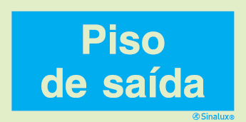 Sinal de informação, identificação de pisos, Piso de saída