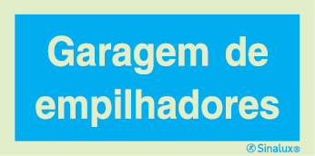 Sinal de informação, garagem de empilhadores