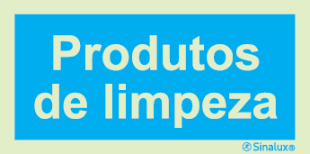 Sinal de informação, produtos de limpeza