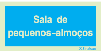 Sinal de informação, sala de pequenos-almoços