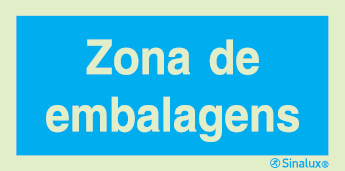 Sinal de informação, zona de embalagens