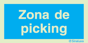 Sinal de informação, zona de picking