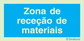 Sinal de informação, zona de receção de materiais