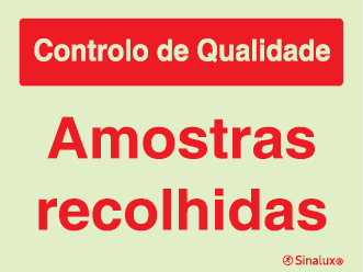 Sinal para controlo de qualidade, Amostras recolhidas