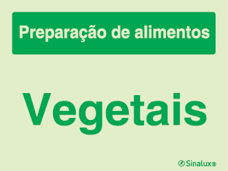 Sinal para indústria alimentar, Vegetais