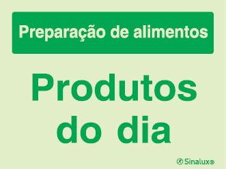 Sinal para indústria alimentar, Produtos do dia