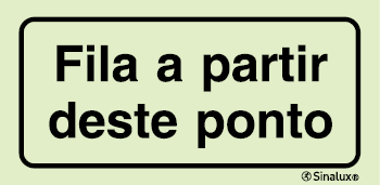 Sinal para instalações desportivas, Fila a partir deste ponto