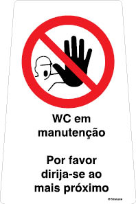 Sinal amovível de 1 face, WC em manutenção