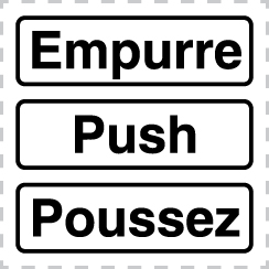 Vinil para vidros, Empurre | Push | Poussez