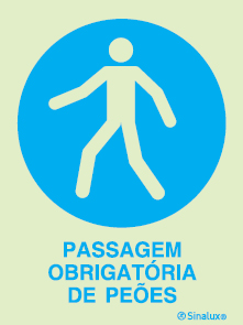 Sinal para parques de estacionamento, obrigação, Passagem obrigatória de peões