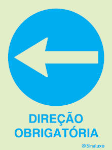 Sinal para parques de estacionamento, obrigação, Sentido obrigatório para a esquerda