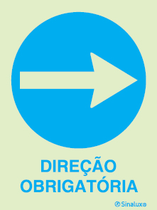 Sinal para parques de estacionamento, obrigação, sentido obrigatório para a direita