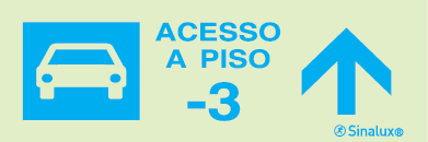 Sinal para parques de estacionamento, informação, Acesso piso -3 em frente