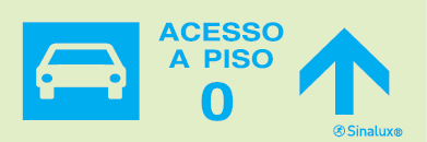 Sinal para parques de estacionamento, informação, Acesso piso 0 em frente