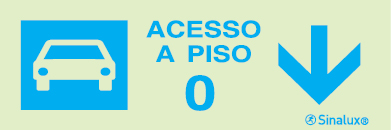 Sinal para parques de estacionamento, informação, Acesso piso 0 em frente