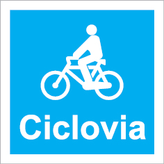 Sinal para ciclovias, informação, ciclovia