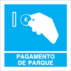 Sinal para parques de estacionamento, informação, Carrinhos de compras