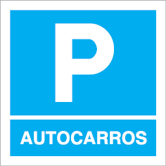 Sinal para parques de estacionamento, informação, Parque de autocarros