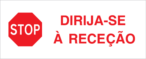 Sinal para parques de estacionamento, Dirija-se à receção