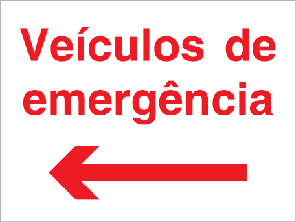 Sinal para parques de estacionamento, Veículos de emergência à esquerda