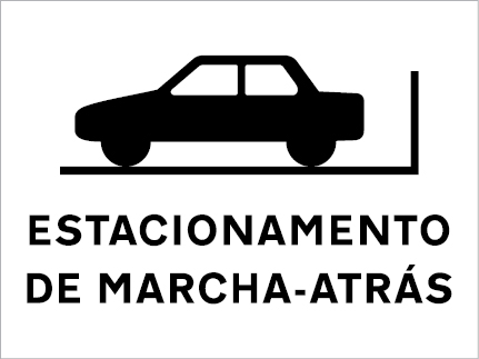 Sinal para parques de estacionamento, Estacionamento de marcha-atrás