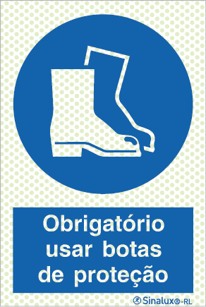 Sinal refletoluminescente para estaleiros, obrigação, botas de proteção