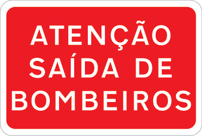 Sinal de trânsito, informação, Atenção saída de bombeiros