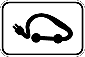 Sinal de trânsito, indicadores de aplicação, veículos elétricos