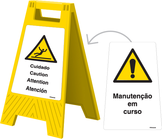 Sinal amovível de 2 faces, Cuidado e Manutenção em curso