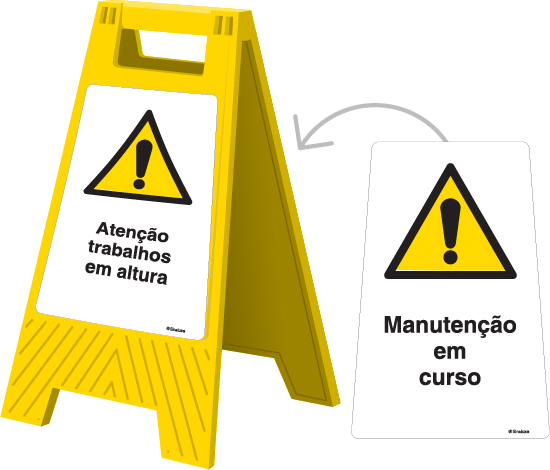 Sinal amovível de 2 faces, Trabalhos em altura e Manutenção em curso