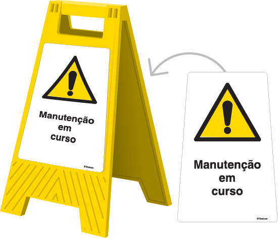 Sinal amovível de 2 faces, Manutenção em curso e Manutenção em curso