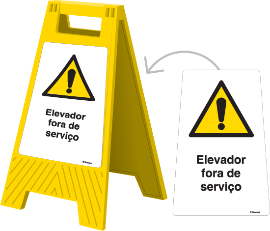 Sinal amovível de 2 faces, Elevador fora de serviço e Elevador fora de serviço